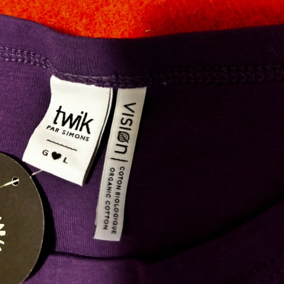 Retro purple and neon green nostalgia print cropped short sleeves baby tee NWT - Picture 5 of 9